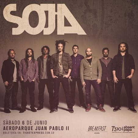 SOJA, los soldados del ejército de Jah, estarán en concierto en Medellín